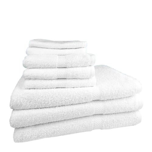 Oxford Bath Mat, Blended Dobby Frame Border, 22x34, 9.0 lbs/dz, White